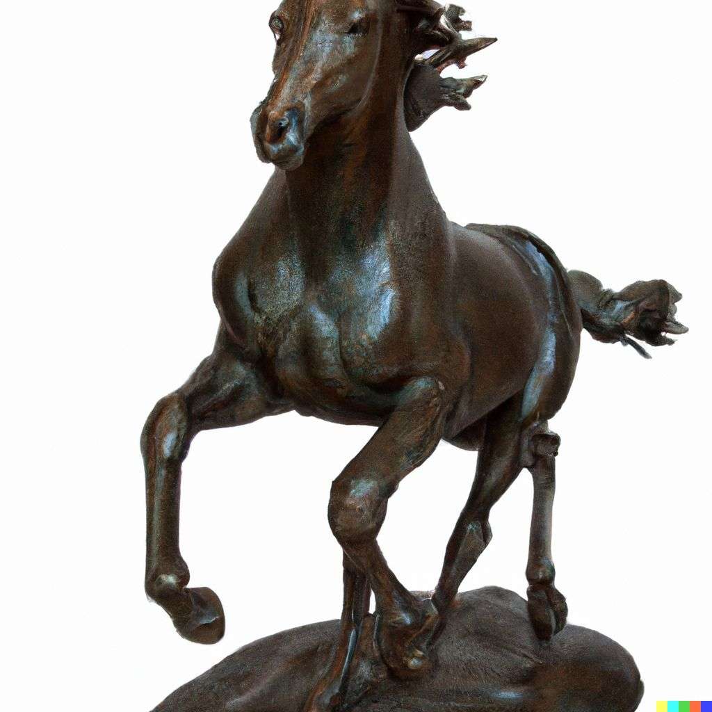 a horse, bronze sculpture